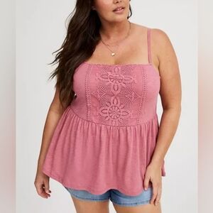 Torrid 5X Crochet Babydoll Tank